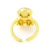 Bear Brass Micro Pave Cubic Zirconia Open Cuff Ring for Women RJEW-U003-23D-G-3