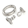 Rack Plating Brass Micro Pave Clear Cubic Zirconia Fold Over Clasps KK-A234-003P-01-3