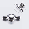 304 Stainless Steel European Clasps with Cord Ends STAS-P180-10P-4mm-2