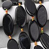 Natural Black Banded Agate Beads Strands G-F825-A01-01E-1