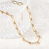 Brass Mixed Link Chain Necklaces NJEW-L013-16G-2