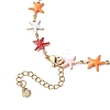 Ocean 304 Stainless Steel Colorful Enamel Starfish Fish Turtle Link Chain Necklaces for Women NJEW-JN05806-6