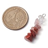 Gradient Color Natural Quartz Crystal & Natural Rhodonite & Natural Red Jasper & Natural Strawberry Quartz Chip Beaded Pendants PALLOY-JF02790-06-2