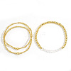 3 Pcs Birthstone Glass Imitation Quartz Brass Bead Bracelet KF1017-6-1