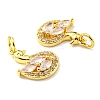 Rack Plating Brass Micro Pave Cubic Zirconia Pendants KK-D036-18G-3