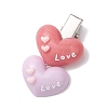 6 Pcs Cute Heart Resin Alligator Hair Clips PHAR-JH00118-4