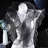 Polyester Organza Ruffled Pleated Lace Fabric Trim OCOR-WH0070-15D-4