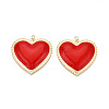 Iron Enamel Pendants IFIN-K339-05G-01-1