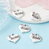 Wedding Theme Antique Silver Tone Tibetan Style Heart with Bride Rhinestone Charms TIBEP-YW0001-37A-5