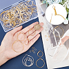 48 Pairs 4 Style Iron Hoop Earring Findings IFIN-CA0001-56-3