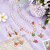 Alloy Enamel Bee & Leaf Planter with Heart Pendant Locking Stitch Markers HJEW-AB00042-4