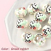 10Pcs Hand Painted Acrylic with Enamel Beads MACR-YW0003-28A-1