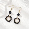 304 Stainless Steel Round Dangle Earrings EJEW-JE06786-02-4