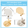 12Pcs 2 Colors 304 Stainless Steel Stud Earring Findings STAS-SP0001-89A-2