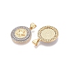 Brass Micro Pave Clear Cubic Zirconia Pendants KK-N287-44GP-04-2