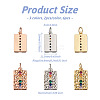  Jewelry 6Pcs 3 Colors Brass Micro Pave Colorful Cubic Zirconia Pendants KK-PJ0001-21-10