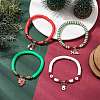 4Pcs 4 Styles Handmade Polymer Clay Beaded Stretch Bracelets BJEW-JB10416-2