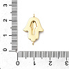 Brass Enamel Hamsa Hand Connector Charms KK-H529-16G-3
