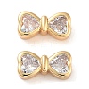 Brass with Clear Cubic Zirconia Bead KK-B102-38G-1