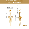 6Pcs Brass Micro Pave Cubic Zirconia Pendants KK-BBC0027-33-2