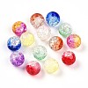 Baking Painted Transparent Crackle Glass Beads DGLA-Q018-8mm-M01-2