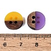 Opaque Resin & Walnut Wood Buttons RESI-N053-36-3