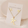 Stainless Steel Letter Pendant Necklaces & Stud Earrings Sets WG3FD2C-11-1