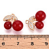 Brass Micro Pave Cubic Zirconia and Acrylic Pendants KK-T074-66KCG-3