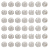   50Pcs Round 925 Sterling Silver Textured Beads STER-PH0001-66-1