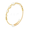 Herringbone Wire-Wrapped Natural Rainbow Moonstone Brass Cuff Bangles BJEW-JB14039-03-3