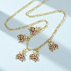 Brass Micro Pave Colorful Cubic Zirconia Ladybug Pendant Necklaces NJEW-A071-08G-2
