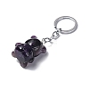 Natural Amethyst Pendant Keychains KEYC-P011-02P-07-3