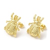 Brass Insect Beetle Stud Earrings KK-M246-12G-1
