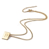 Stainless Steel Initial Letter Rectangle Pendant Necklace for Men Women LS-NJEW-E090-01G-16-2