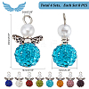   4 Sets Angle Shape Polymer Clay Rhinestone Pendants FIND-PH0009-14B-2