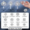 15Pcs 15 Style Crystal Rhinestone Flower & Rhombus & Oval Badges JEWB-GA0001-41-2