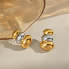 Two Tone 304 Stainless Steel Stud Earrings for Women FM7077-3
