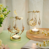 Fairy & Moon Stainless Steel Rotating Tealight Candle Holder DIY-FG0005-17G-5