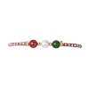 Christmas 6mm Round Dyed Natural TaiWan Jade & Natural Carnelian & Glass Seed Beads Braided Bead Bracelets BJEW-MZ00070-03-3