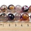 Faceted Natural Banded Agate Beads Strands G-F447-12mm-O07-5