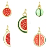 5Pcs 5 Styles Brass Enamel Pendants KK-CJ0003-43-1