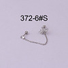 Brass Clear Cubic Zirconia Cartilage Earrings with Tassel Chain WGFB250-06-1