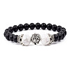 Natural Frosted Stone Round Beads Stretch Bracelets QM6104-14-1