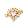Brass Micro Pave Cubic Zirconia Pendants KK-F898-03G-1