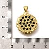 Brass with Natural Shell Carved Pendants KK-Z091-07G-01-3