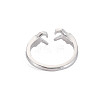 Hand Gesture Love Open Cuff Ring RJEW-S038-226-2