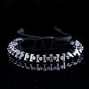 Synthetic Non-magnetic Hematite Beads Braided Bead Bracelets for Men YR7189-1