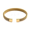 304 Stainless Steel Wire Mesh Cuff Bangles for Women BJEW-D022-01C-G-3