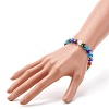 Handmade Millefiori Lampwork Beads Stretch Bracelet for Teen Girl Women Gift BJEW-JB06847-04-3
