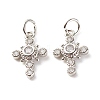 Brass Micro Pave Clear Cubic Zirconia Pendants ZIRC-P094-01P-RS-1